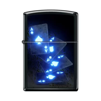 Zippo Lighter – Black Light Four Ace of Spades
