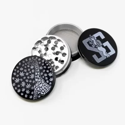 4-Piece Herb Blazed Giraffe Black Grinder