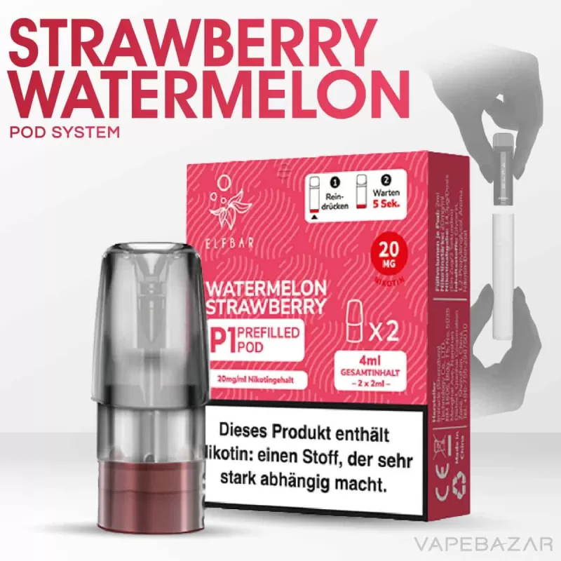 Elf Bar Mate 500 – Watermelon Strawberry – Prefilled Liquid Pod – 2er Pack - 500 mAh - Image 2