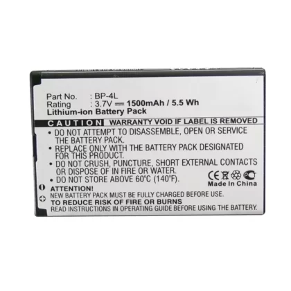 Batteries N Accessories BNA-WB-L16481 Cell Phone Battery – Li-ion, 3.7V, 1500mAh, Ultra High Capacity – Replacement for Nokia BP-4L Battery