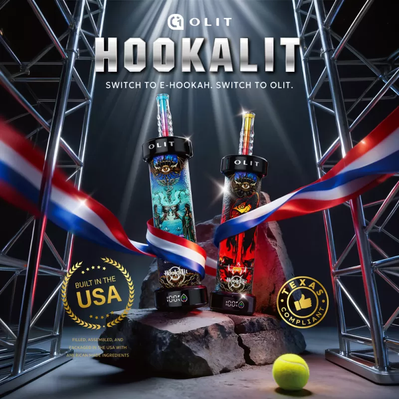 Built in USA | OLIT HookaLit 40K Puff Disposable E-Hookah - 40,000 Puffs - Blueberry Ice π