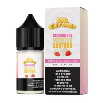 Strawberry Vanilla Custard Nicotine Salt by Mr. Custard - Size#30ml~Nicotine#35MG>50MG