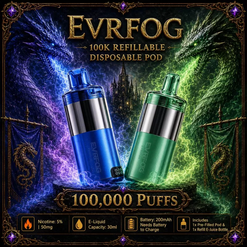 EVRFOG 100K Refillable Disposable POD - Miami Mint - Vapeciga