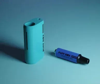 Puff Box Totally Teal Device & 20mg Wings Blast Refill