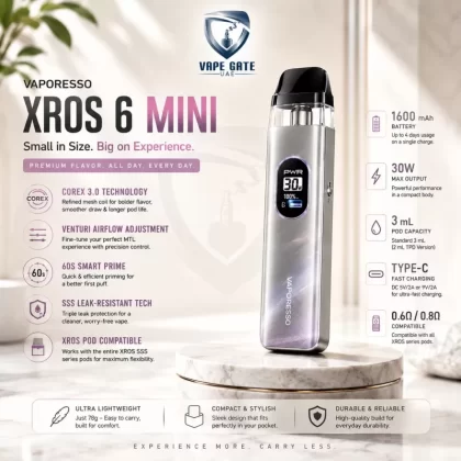 Vaporesso Xros 6 Mini 1600mAh Pod System - Black