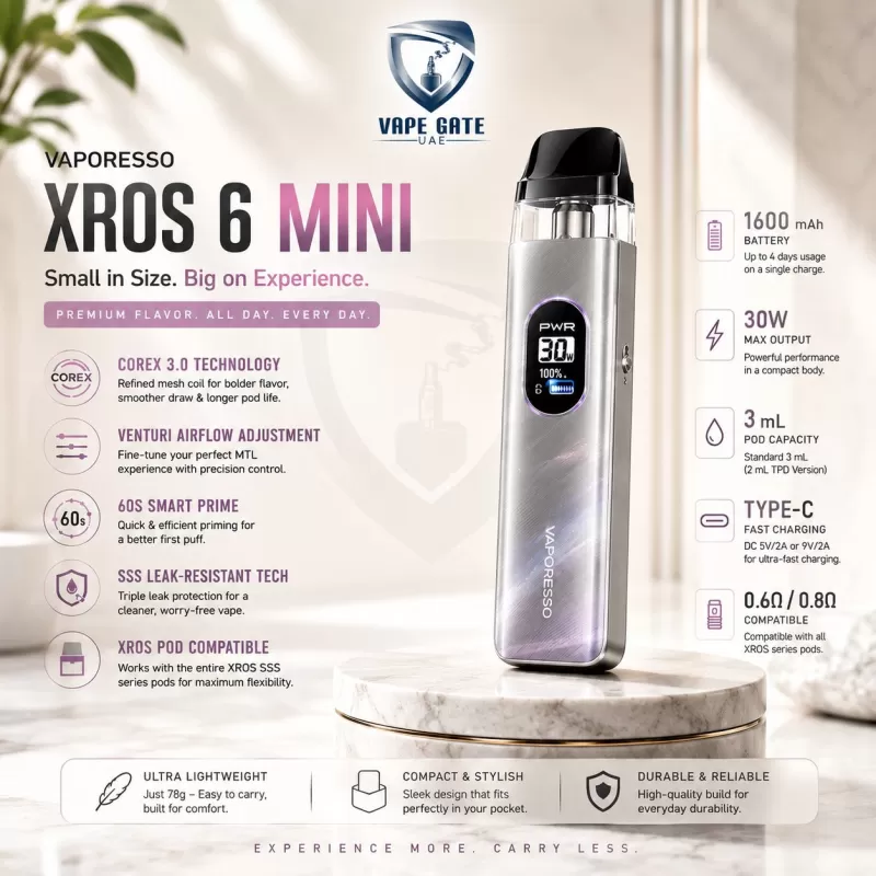 Vaporesso Xros 6 Mini 1600mAh Pod System - Black