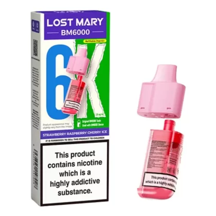 Strawberry Raspberry Cherry Ice BM6000 Prefilled Pods by Lost Mary (2ml + 10ml) - 20mg