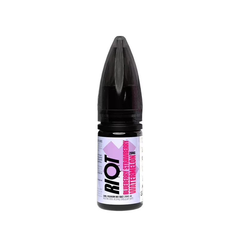 Riot X Nic Salts Blueberry Strawberry Watermelon 10ml E-Liquid - 5mg - Image 3