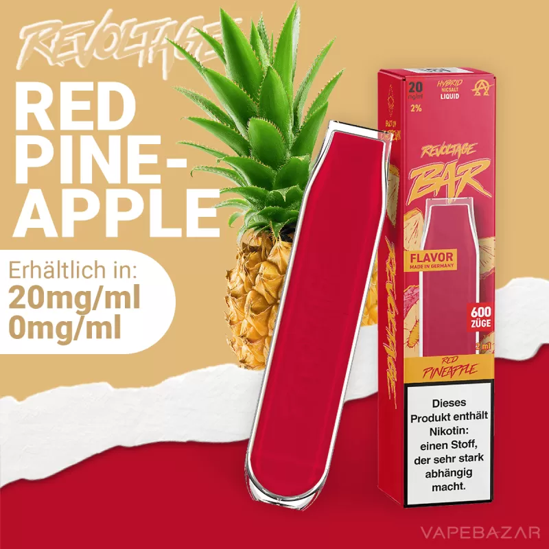 Revoltage Bar – Red Pineapple - Aupo; 20mg/ml, Nikotinfrei; Vape Product