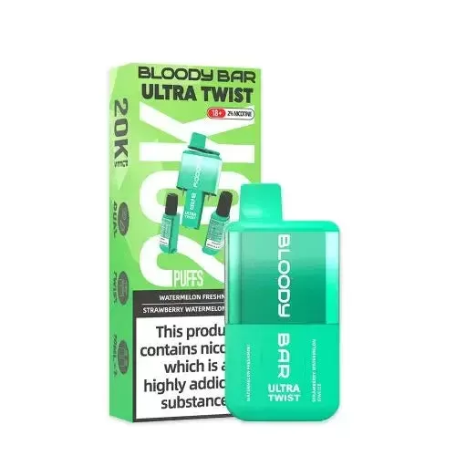 Bloody Bar 20K Ultra Twist – Watermelon Freshmint & Strawberry Watermelon Kiwi Ice – 3 for £25!