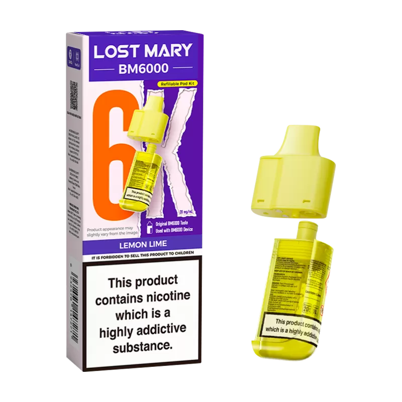 Lemon Lime Lost Mary BM6000 Refill Pack - 0mg - Vape Product