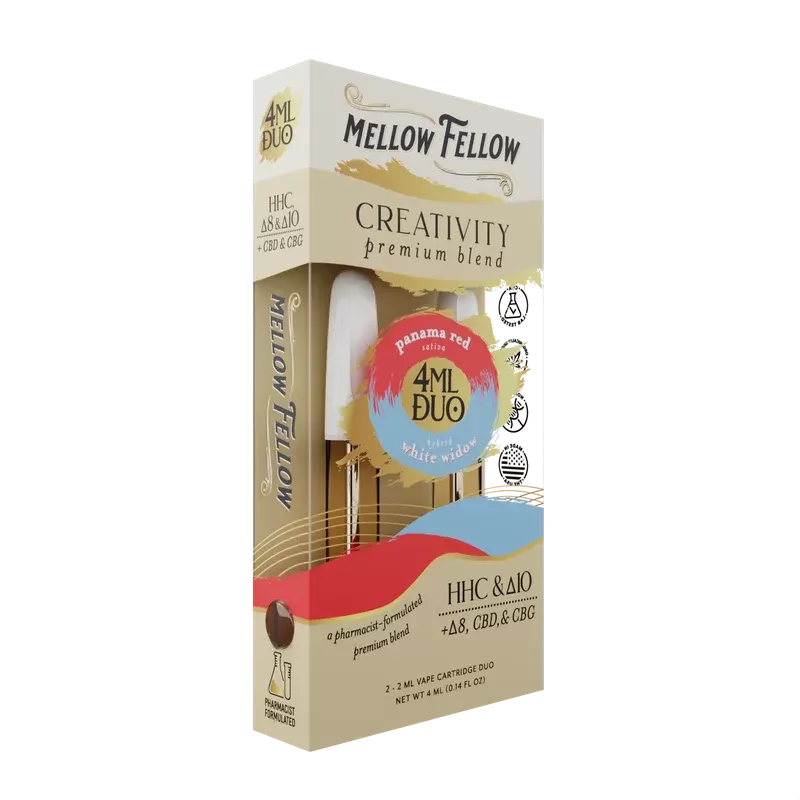 Mellow Fellow Creativity Blend – Panama Red & White Widow – 2ml Vape Cartridge Duo (4ml)