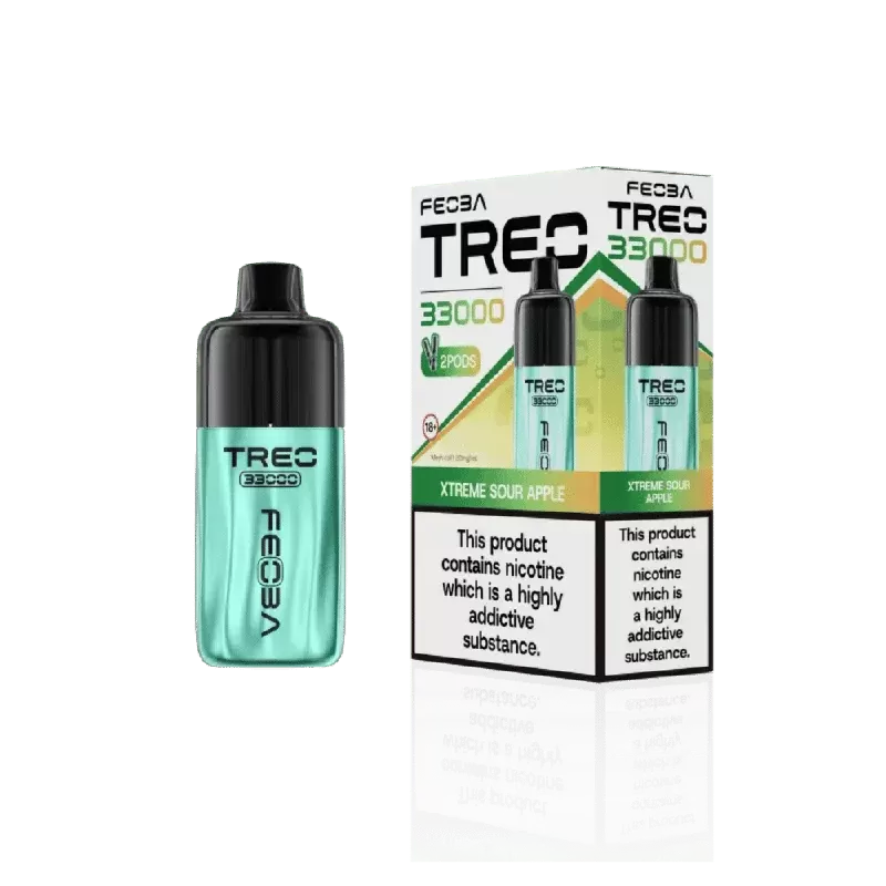Feoba Treo 33000 Prefilled Pod Kit Xtreme Sour Apple - Nicotine Strength#20mg (FE62D6)