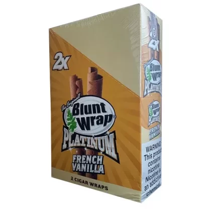 Blunt Wrap French Vanilla Double Platinum Wraps - Product#French Vanilla~Packaging#25 Packs of 2>2 Pack