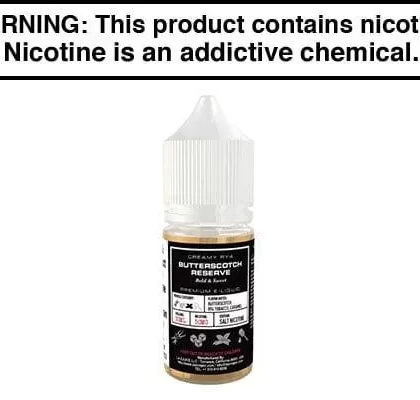 BUTTERSCOTCH GRAND RESERVE BY GLAS BASIX NIC SALTS 30ML - Vapejuice