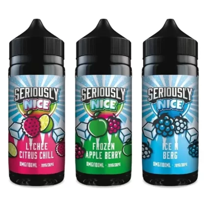 Seriously Nice 100ml Shortfill - Flavour#Lychee Citrus>Ice N Berg>Frozen Apple Berry>Blue Razz Ice>Blackcurrant Lemonade>Artic Berries