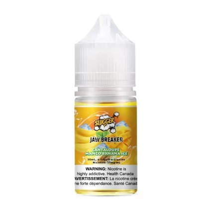 SLUGGER Jaw Breaker Salt – Cantaloupe Mango Banana Ice 30ml (20, 35, 50mg) - Vape Product, Vape Product