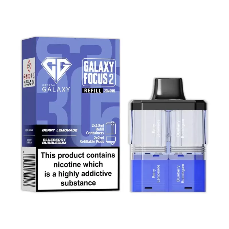 Crystal Galaxy Focus 2 Prefilled Pods - Kiwi Passionfruit Guava / Passionfruit Raspberry - Image 2