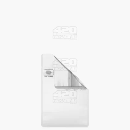 Child Resistant & Tamper Evident | Pinch N Slide 3.0 Matte White Vista PCR Mylar Bags | 3.3in x 4.4in – 1g – 250 Count