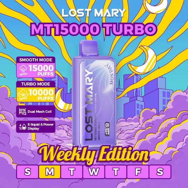 Lost Mary MT15000 Turbo Weekly Edition Disposable – 15000 Puffs - Hawaii Juice (Tuesday)