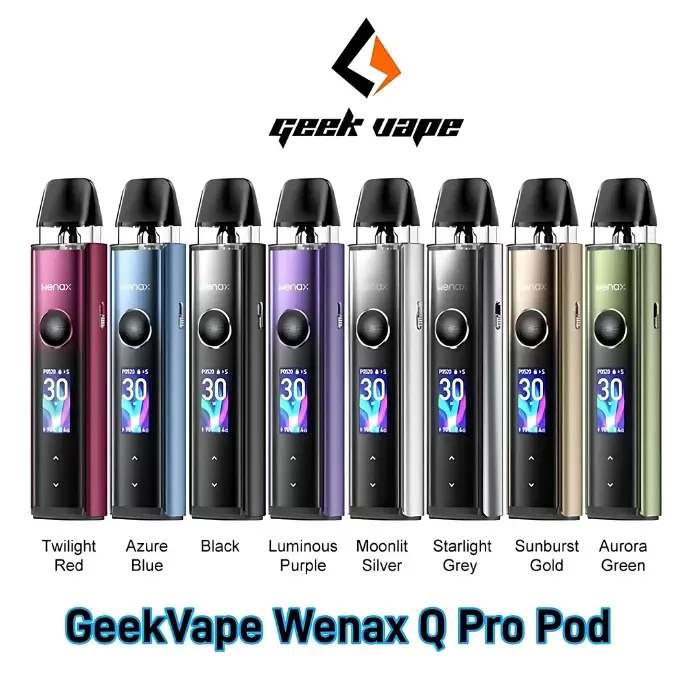 Geekvape Wenax Q Pro 30W Pod Kit - Aurora Green, Azure Blue (0EE7CC) - Image 2