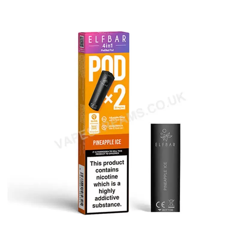 Elf Bar 4 in 1 Pineapple Ice Prefilled Pods - Vapestreams Co