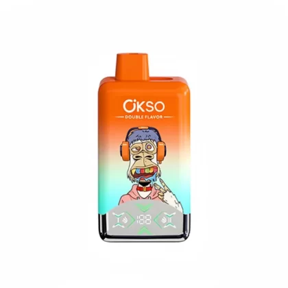 OKSO Double Flavor 60000 Puffs LED Screen 60k Vape - Blue Razz & Love 66, Strawberry Cherry & Kiwi Passion Fruit Guava; 3-nicotine, 2-nicotine (975DC7)