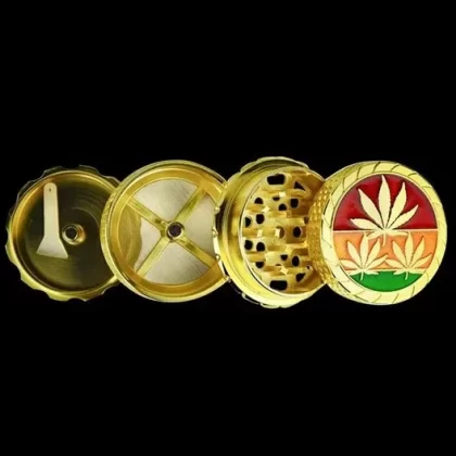 Rasta Gold Hemp Leaf Grinder – 6 Pack