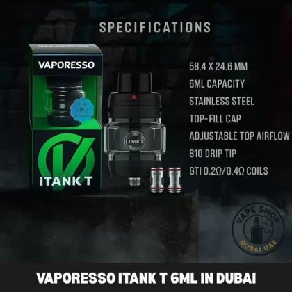 Vaporesso ITank T 6ml In Dubai - Black, Blue