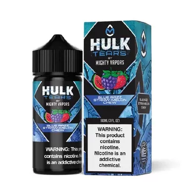 Hulk Tears Blue Razz Straw Melon Chew Mighty Vapors Hulk Tears 100mL