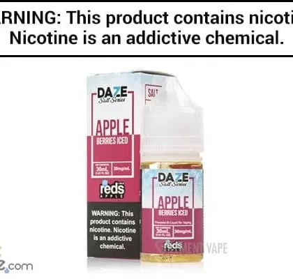 REDS BERRIES APPLE ICED BY 7 DAZE SYNTHETIC SALT 30ML - Vapejuice
