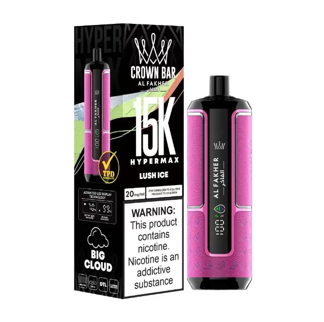 Al Fakher - Crown Bar Hypermax Disposable Vape (15,000 Puffs) - Blueberry Raspberry / 6 mg - Image 3