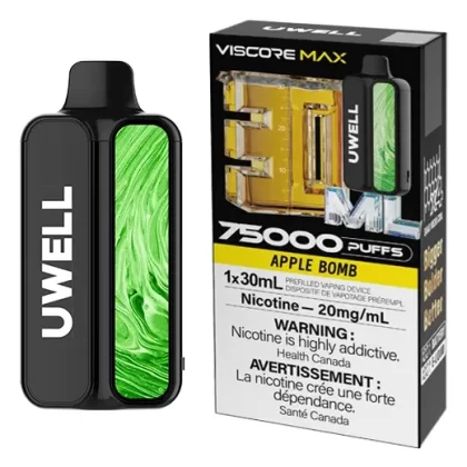 UWELL Viscore Max 75K Disposable Vape [ONTARIO] - Flavour#Apple Bomb>Black Cherry>Blueberry Raspberry>Peach Mango Watermelon>Strawberry Kiwi (B53B5D)