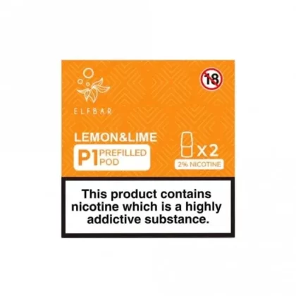 Elf Bar Mate 500 P1 Lemon & Lime P1 Nic Salt E Liquid Pods (2 x 2ml)