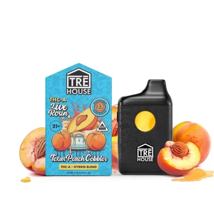 Texas Peach Cobbler – Live Rosin Hybrid THC-A Vape Pen – 3.5g