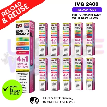 Special Edition IVG 2400 RELOAD Pods – Box Of 10
