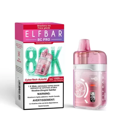 Elf Bar BC Pro 80K Disposable Vape – Strawberry Ice - STRENGTH#20MG>20MG (ONT-TAX)