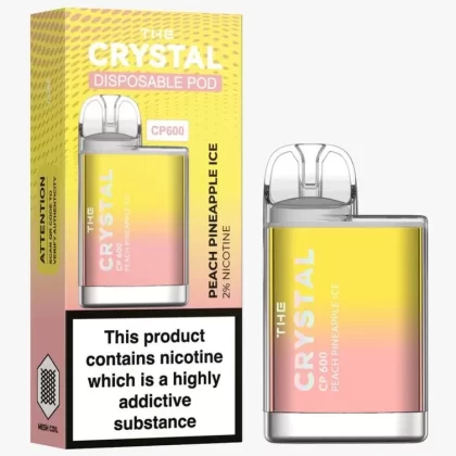 The Crystal CP600 Disposable Vape – Peach Pineapple Ice – Box of 10