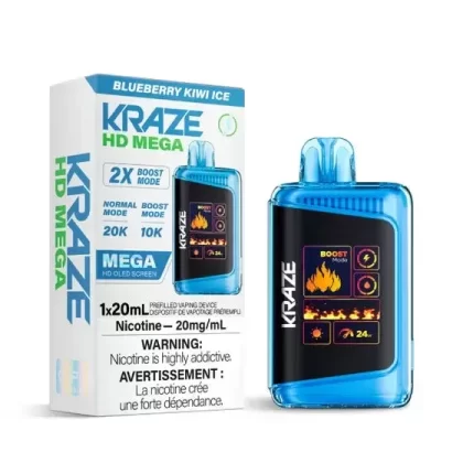 Kraze HD Mega Disposable Vape – 20K Puffs – Blueberry Kiwi Ice - Ecigdepot