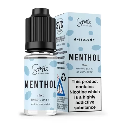 Menthol E-Liquid by Simple Essentials - Nicotine Strength#3mg>6mg>12mg