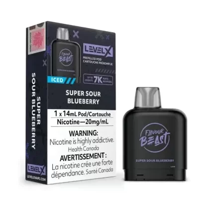 Level X Super Sour Blueberry Iced Flavour Beast Pods