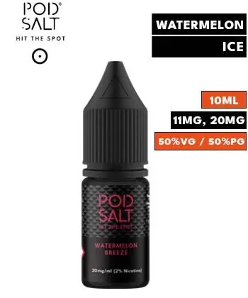 Watermelon Breeze Nic Salt E Liquid by Pod Salt Core - 20mg