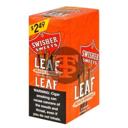 Swisher Sweets Leaf 3 for $2.49 Pack of 30 Peach Brandy - Ejuicewarehouse