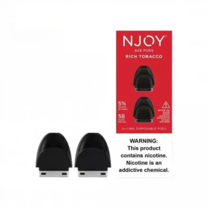 Njoy Ace Prefilled Replacement Pod 1.9ML (Pack of 2) - FLAVORS#Menthol 24mg>Menthol 50mg>Menthol 58mg>Rich Tobacco 24mg>Rich Tobacco 50mg>Rich Tobacco 58mg