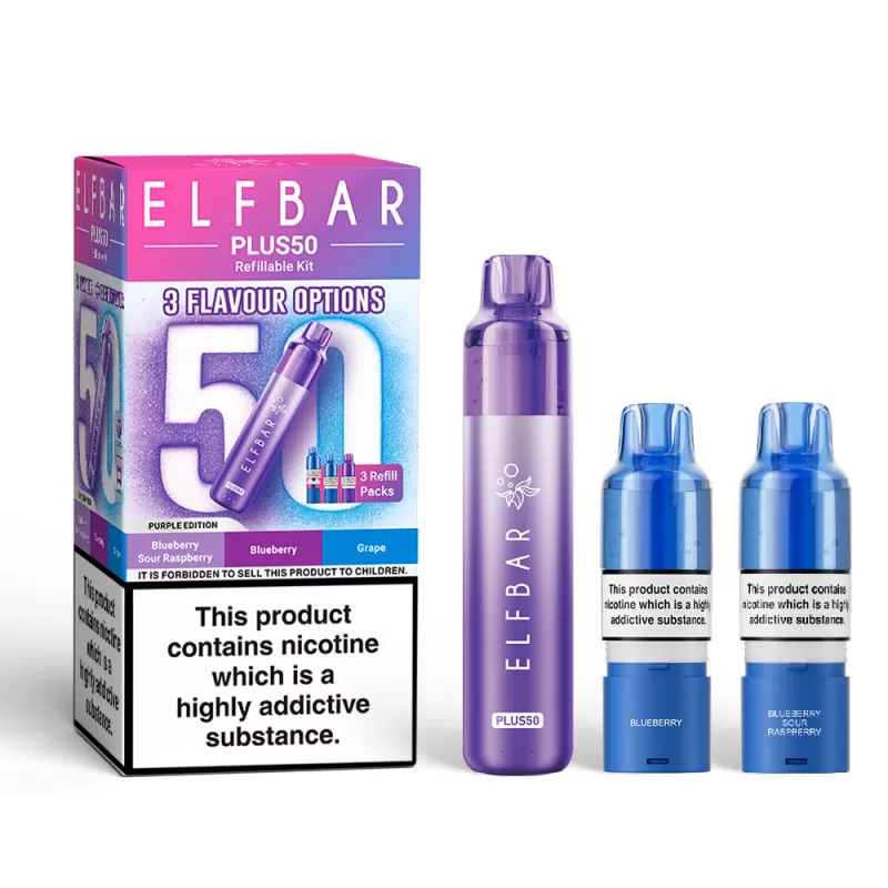 Elf Bar Plus 50 Prefilled Pod Kit - Blue Edition - Image 2