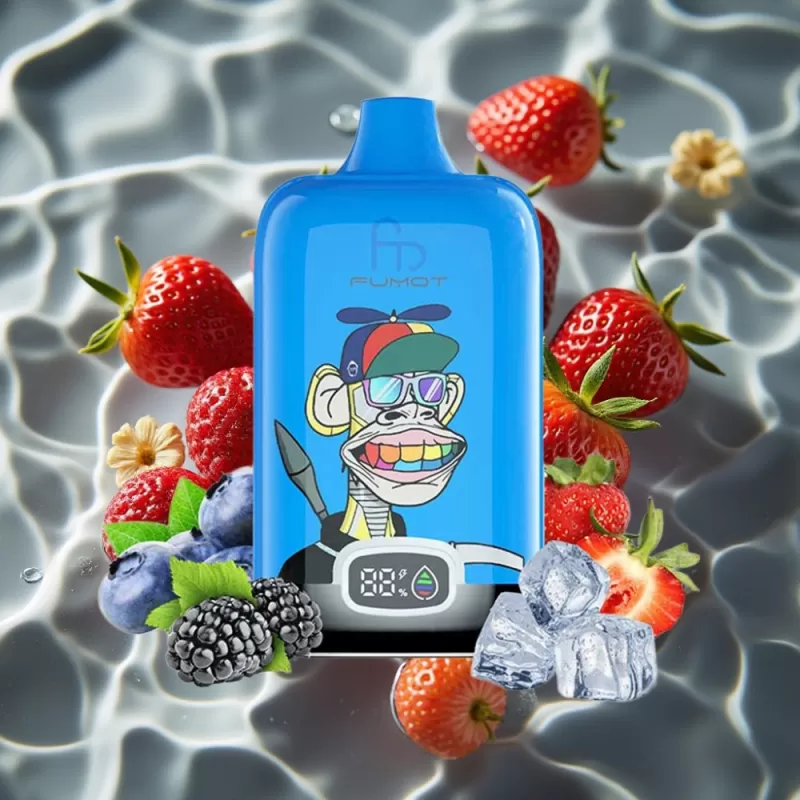 Fumot Tornado Digital Box 12000 Puffs Disposable Vape Strawberry Grape with 20ml E-Liquid & Mesh Coil - Bangvapeaustralia