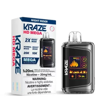 Kraze HD Mega Disposable Vape – 20K Puffs – Night Rider