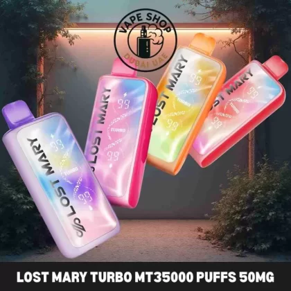 Lost Mary Turbo MT35000 Puffs 50mg Nicotine - Vape Product, BOX OF 5 PCS; Black Grape, Blueberry Ice (EF7E3B)
