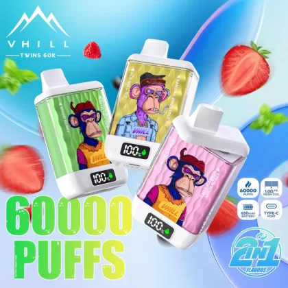 VHILL TWINS 60000 60K Puffs Dual Flavors LED Display Disposable Vape EU Warehouse - Vapeq10