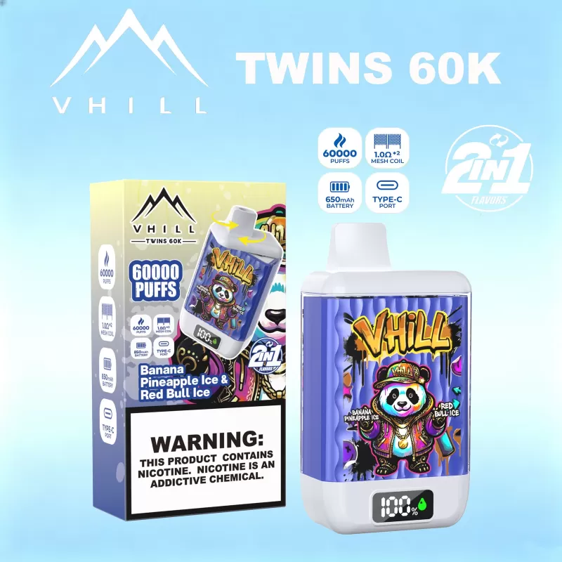 VHILL TWINS 60000 60K Puffs Dual Flavors LED Display Disposable Vape EU Warehouse - Vapeq10 - Image 2